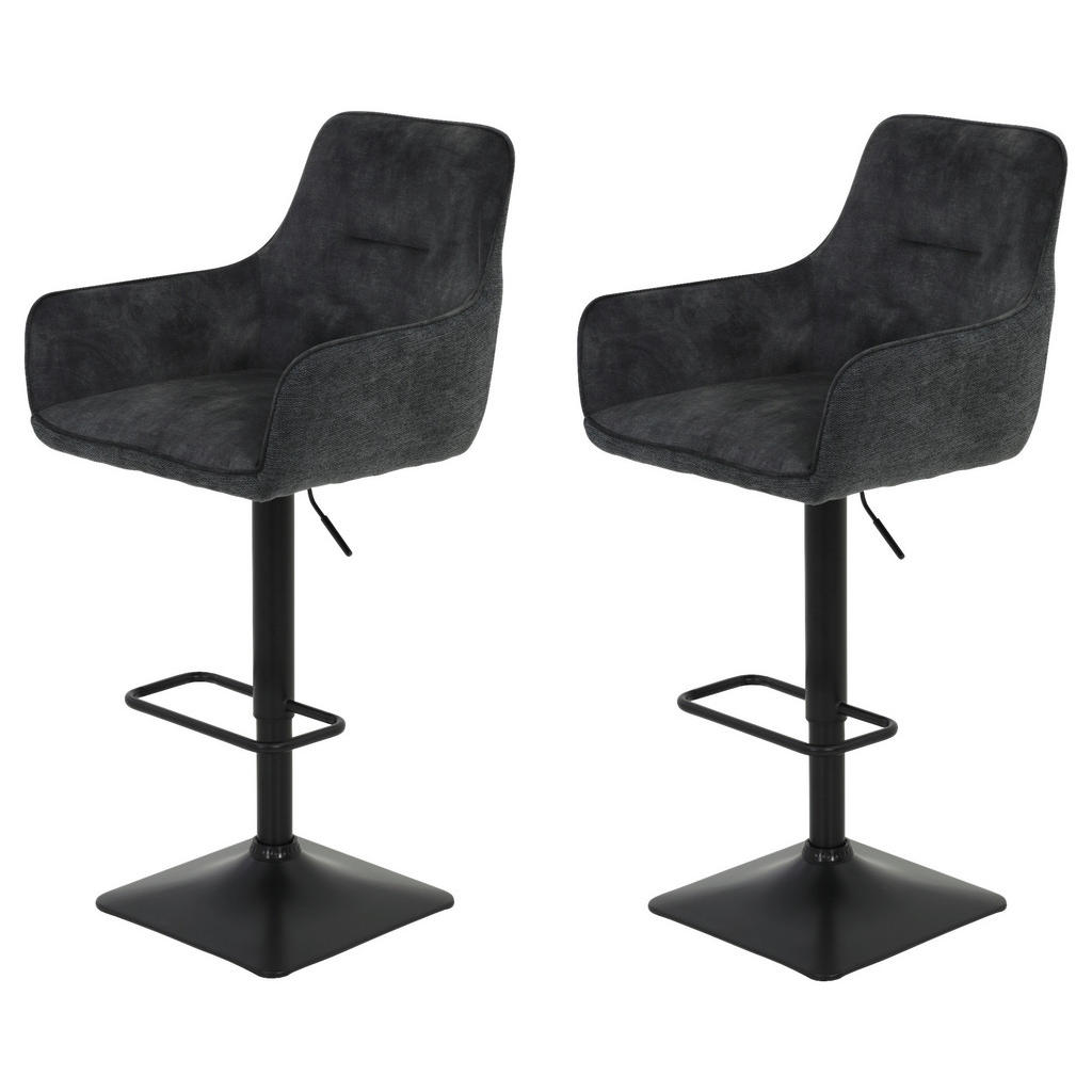 Thumbnail - Barhocker Dora, 2er-Set anthrazit B/H/T: ca. 51x117x57 cm