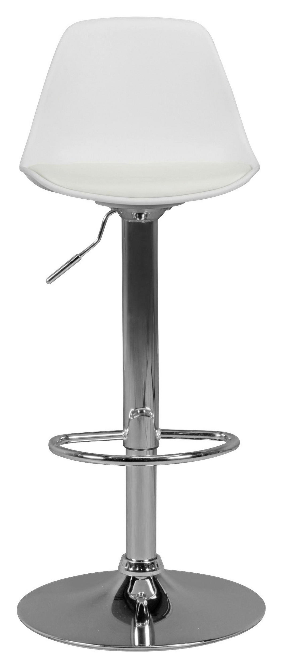 Barhocker weiß Chrom Kunstleder Metall B/H/T: ca. 40x104x40 cm Barhocker - weiß/Chrom (40,00/104,00/40,00cm) - Amstyle