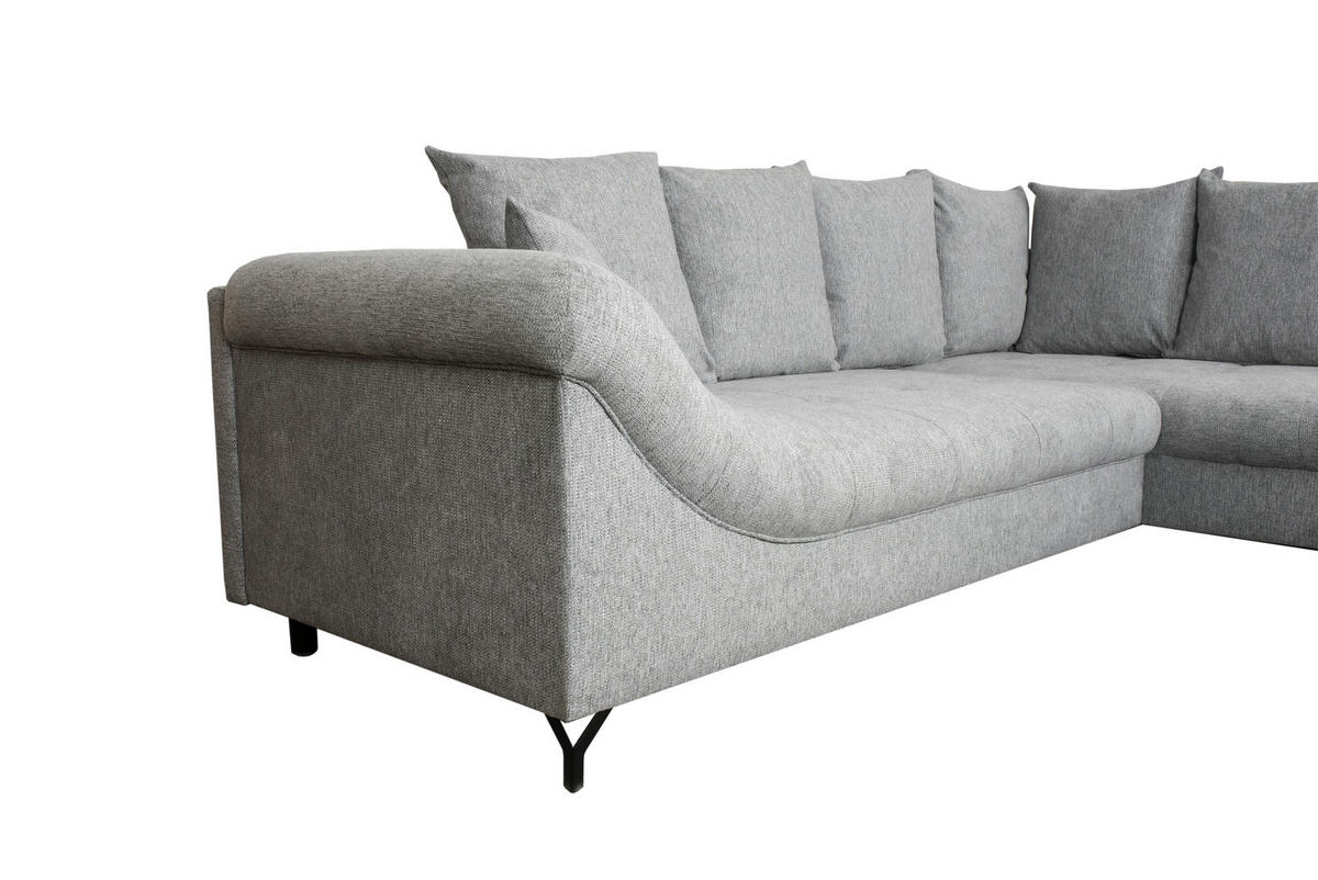 Ecksofa Orlean grau Polyester B/H/T: ca. 270x90x190 cm Orlean - schwarz/grau (270,00/90,00/190,00cm)