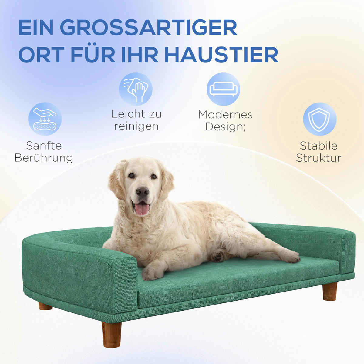PawHut Hunde-Zubehör grün Edelstahl B/H/L: ca. 67x98x25 cm Hundebett - grün (25,00/67,00/98,00cm) - PawHut