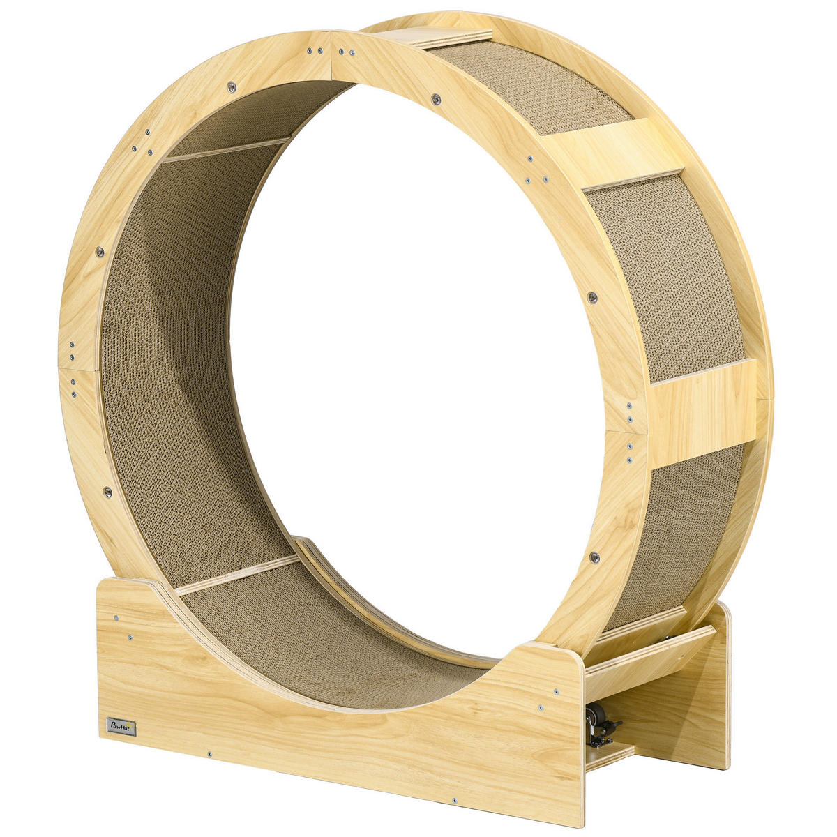PawHut Katzenlaufrad Eiche Papier B/H/L: ca. 33,5x94x91 cm Katzenlaufrad - Eiche (91,00/33,50/94,00cm) - PawHut