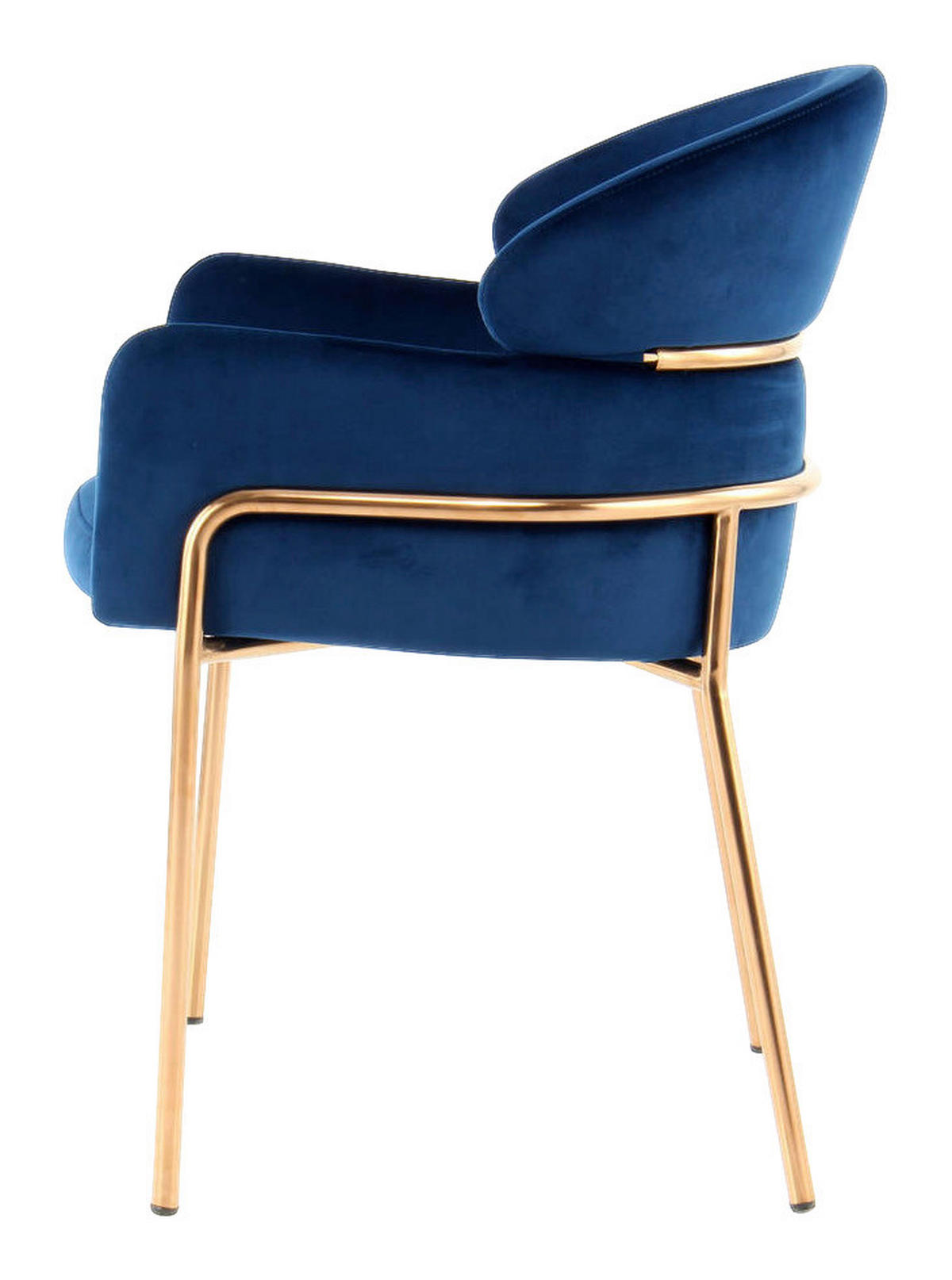 Stuhl Corey 100 blau Microfaser B/H/T: ca. 58x79x57 cm Corey 100 - gold/blau (58,00/79,00/57,00cm) - 360 Living