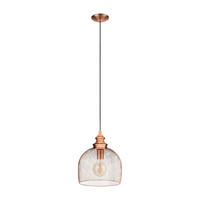 Eglo Pendelleuchte Kupfer Metall B/H/L: ca. 28x110x28 cm E27 1 Brennstellen Straiton - Kupfer (28,00/28,00/110,00cm) - Eglo