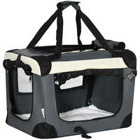 PawHut Tragetasche für Haustiere grau Stahl B/H/L: ca. 33,5x35x50,5 cm Tragetasche für Haustiere - schwarz/grau (50,50/33,50/35,00cm) - PawHut