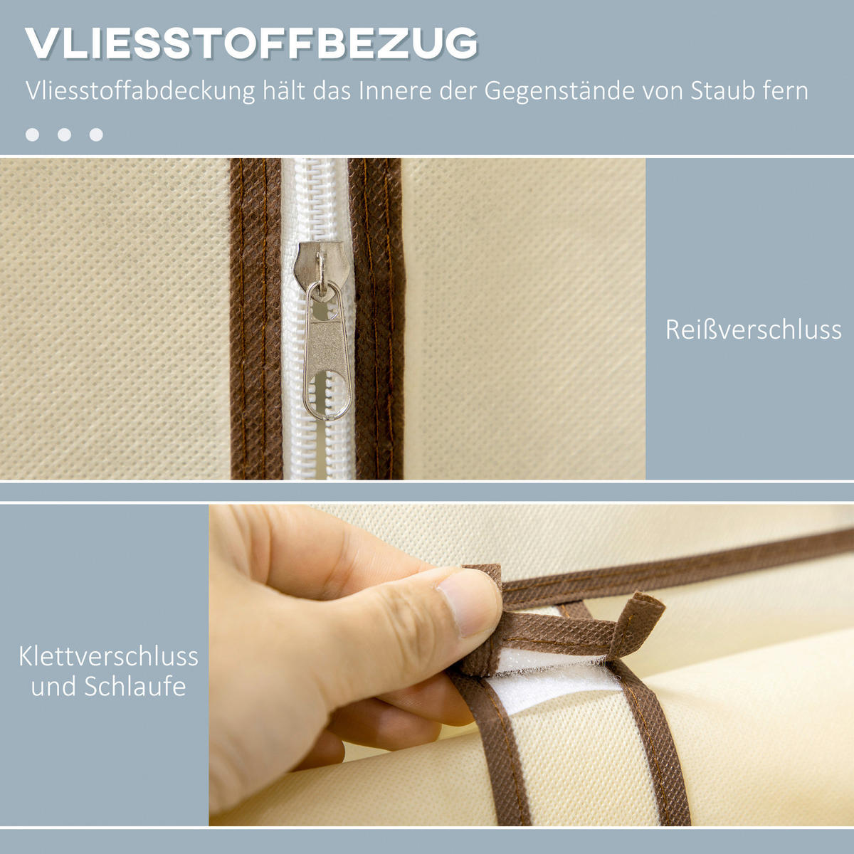 HOMCOM Kleiderschrank cremeweiß Polypropylen B/H/L: ca. 43x103x162,5 cm Stoffschrank - cremeweiß (162,50/43,00/103,00cm) - HOMCOM