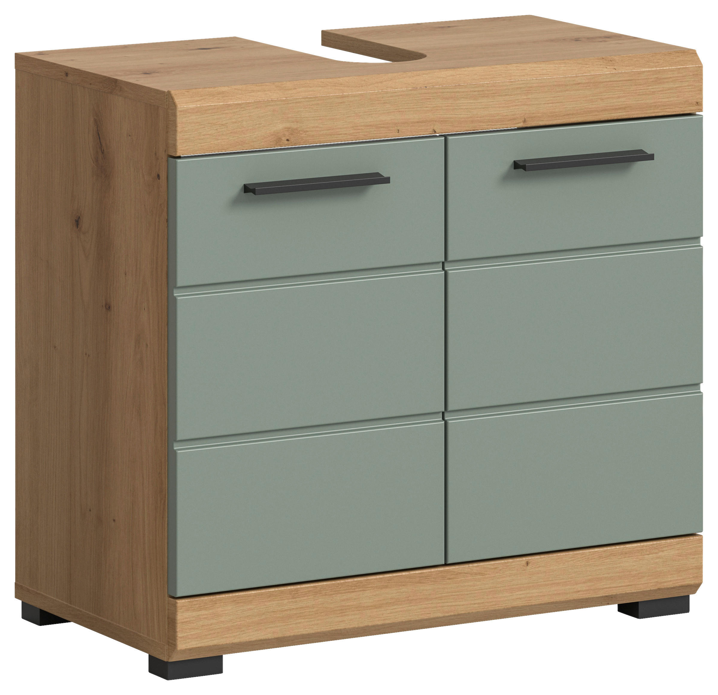 Waschbeckenunterschrank Scout Eiche Artisan Nachbildung salbei Nachbildung B/H/T: ca. 60x56x34 cm Scout - Eiche/salbei (60,00/56,00/34,00cm) - xonox.home