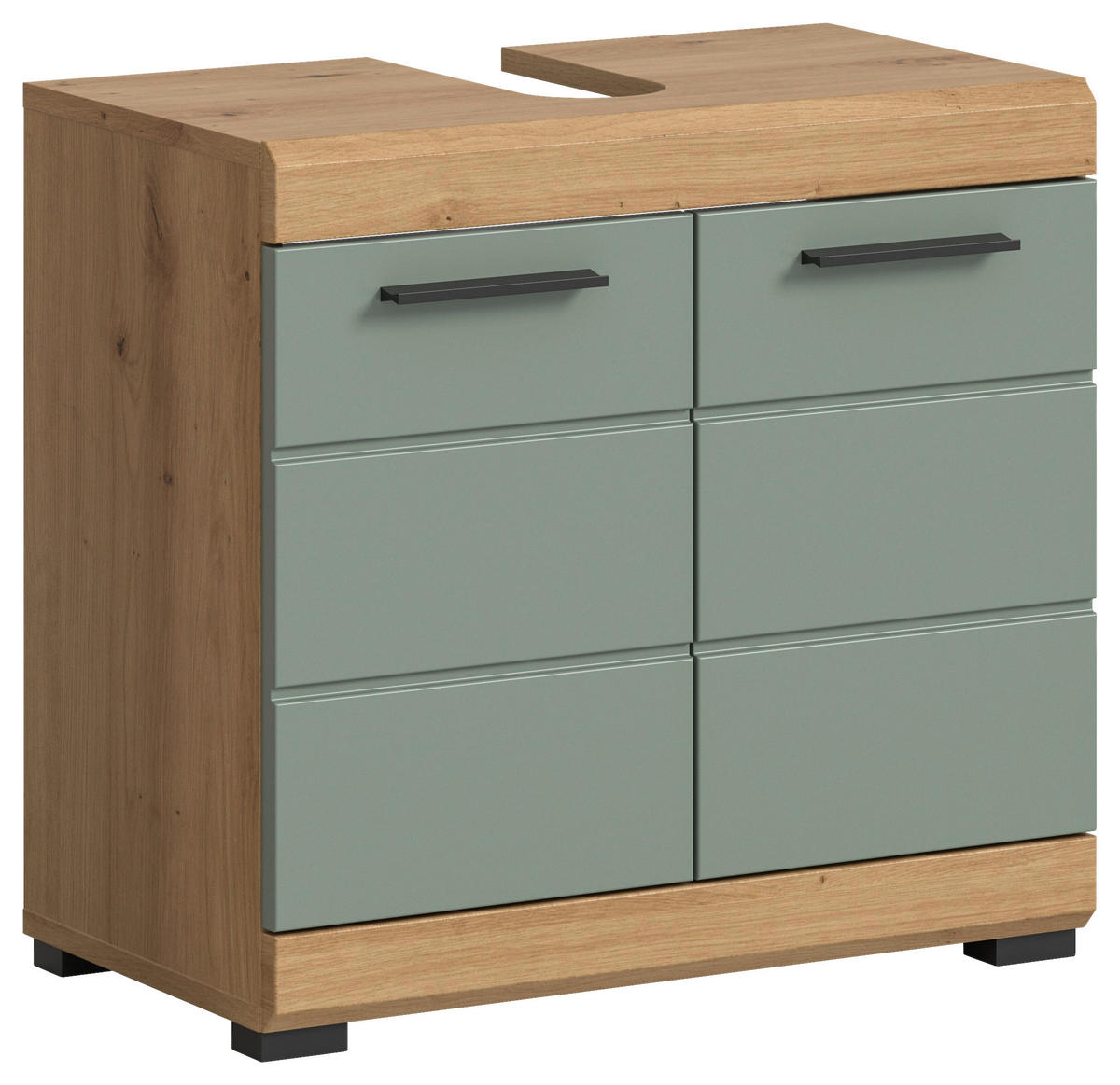 Waschbeckenunterschrank Scout Eiche Artisan Nachbildung salbei Nachbildung B/H/T: ca. 60x56x34 cm Scout - Eiche/salbei (60,00/56,00/34,00cm) - xonox.home