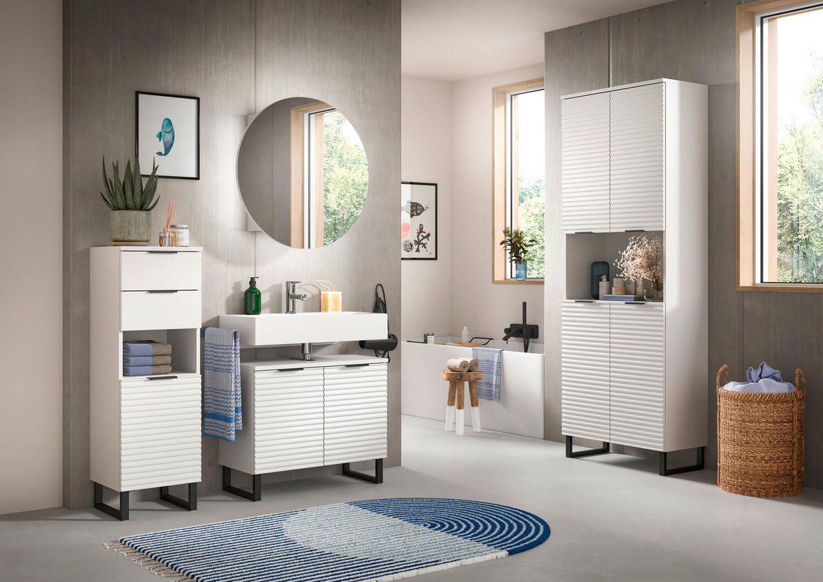 Schrank Riff weiß B/H/T: ca. 35x110x34 cm Riff - weiß (35,00/110,00/34,00cm) - xonox.home