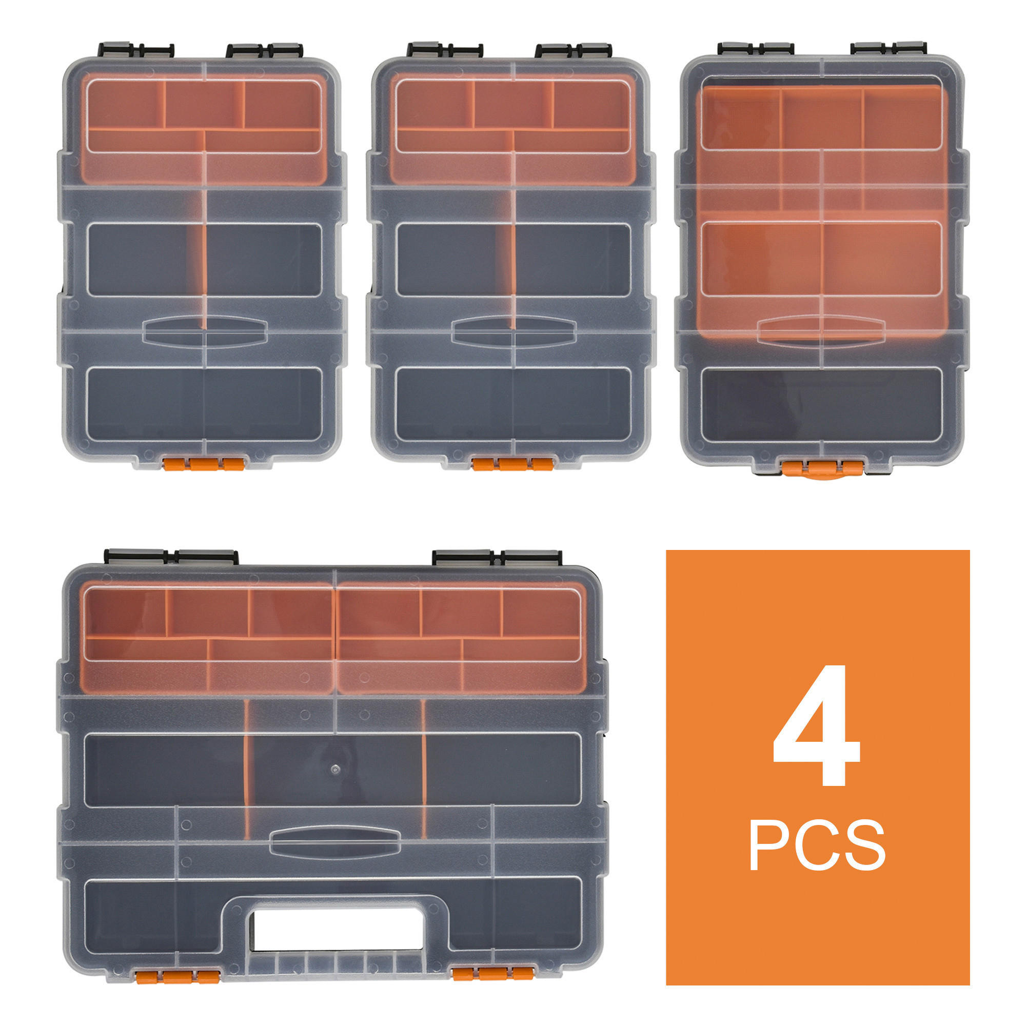 B/H/L: ca. 22,5x28,7x5,5 cm Werkzeugkasten - orange/schwarz (5,50/22,50/28,70cm) - DURHAND