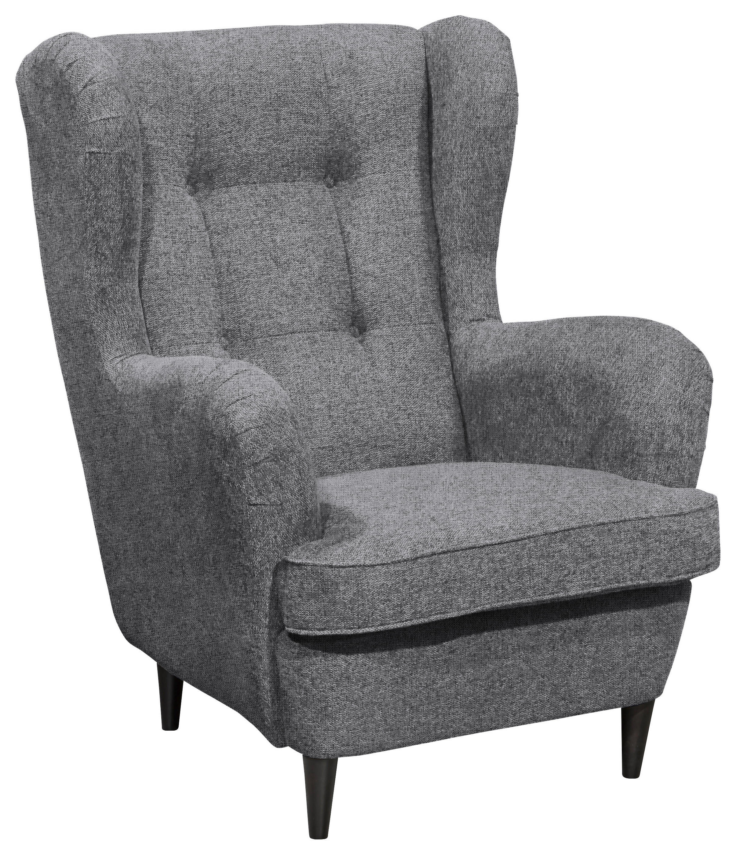 Sessel Oskar anthrazit Velourstoff B/H/T: ca. 78x102x98 cm Oskar - schwarz/anthrazit (78,00/102,00/98,00cm)