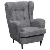 Sessel Oskar anthrazit Velourstoff B/H/T: ca. 78x102x98 cm Oskar - schwarz/anthrazit (78,00/102,00/98,00cm)