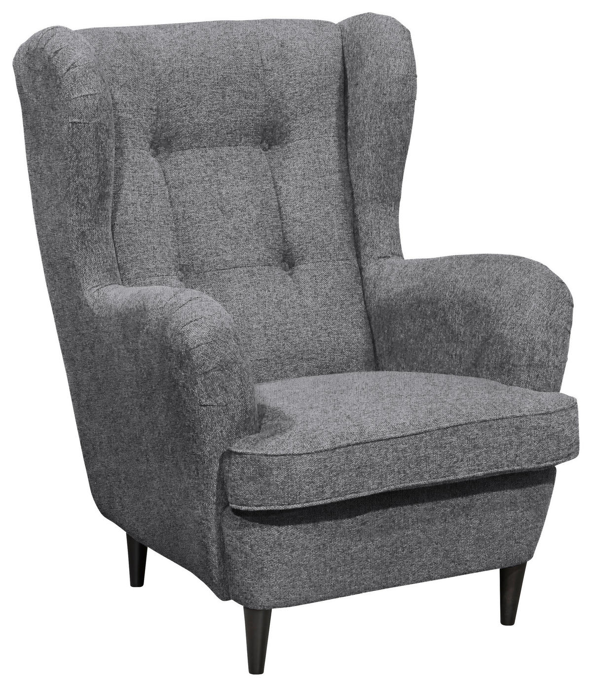 Sessel Oskar anthrazit Velourstoff B/H/T: ca. 78x102x98 cm Oskar - schwarz/anthrazit (78,00/102,00/98,00cm)
