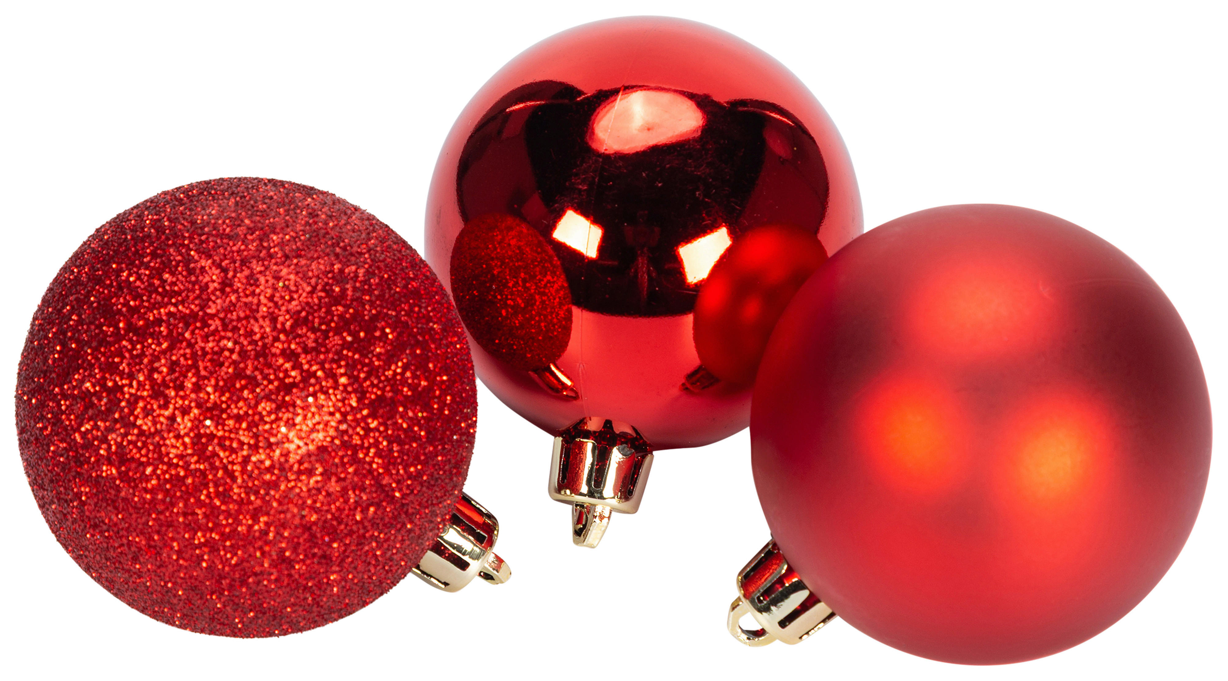 POCOline Weihnachtskugelset rot D: ca. 6 cm Weihnachtskugelset_30tlg. - rot (6,00cm) - POCOline