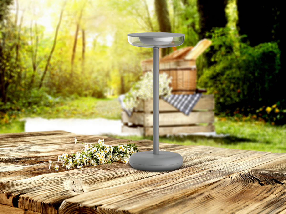 LED-Außentischleuchte grau B/H/T/D: ca. 11x26,4x11x11 cm PASI - grau (11,00/26,40/11,00cm) - Näve Leuchten