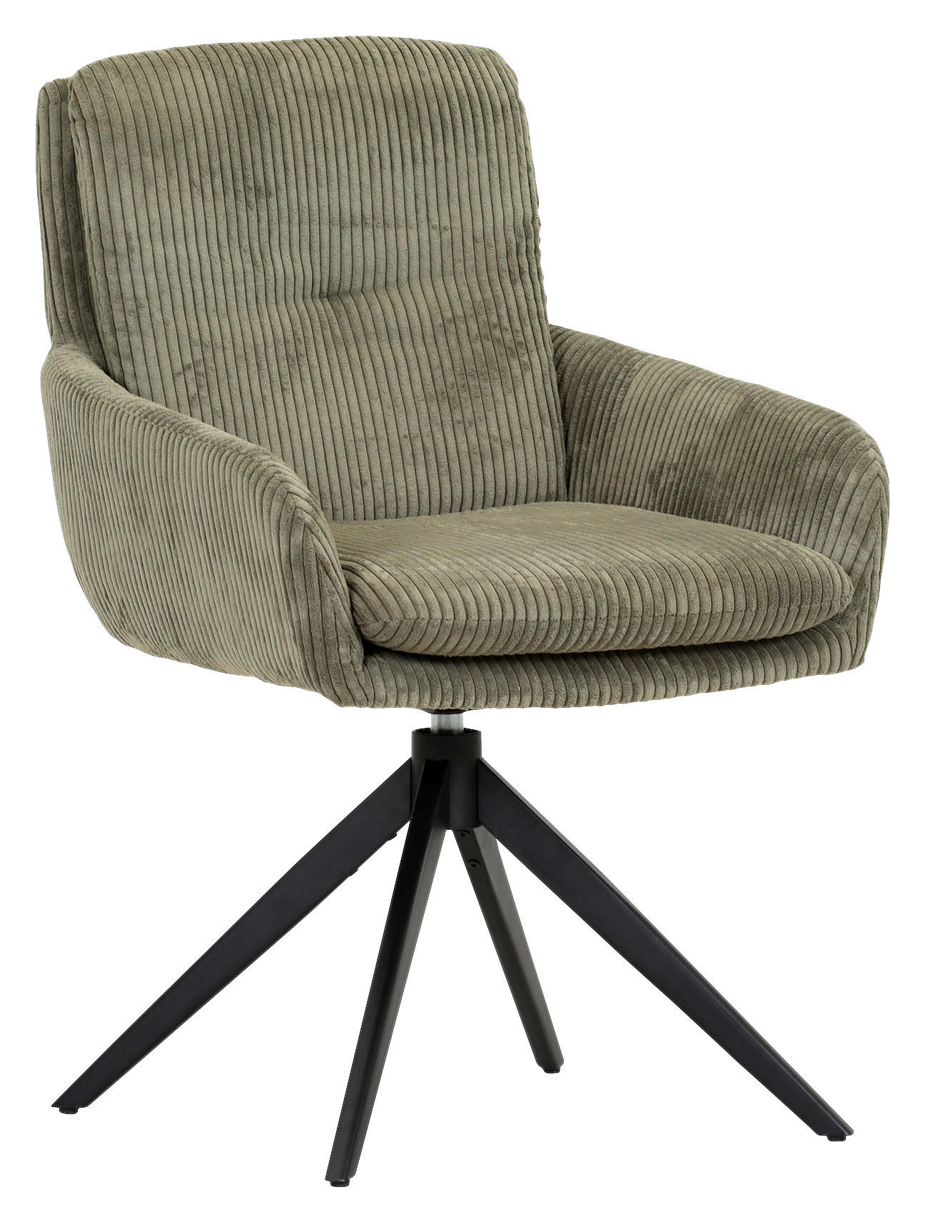Drehstuhl Olmo grün Kord B/H/T: ca. 60x89x69 cm Olmo - schwarz/grün (60,00/89,00/69,00cm)