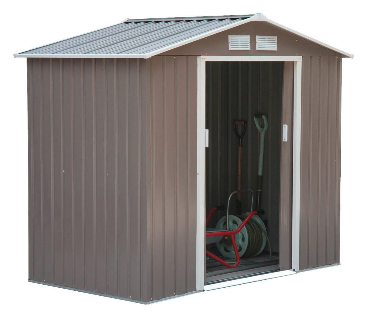 Outsunny Gartenhaus grau B/H/L: ca. 117x185x213 cm Gartenhaus - grau (213,00/117,00/185,00cm) - Outsunny