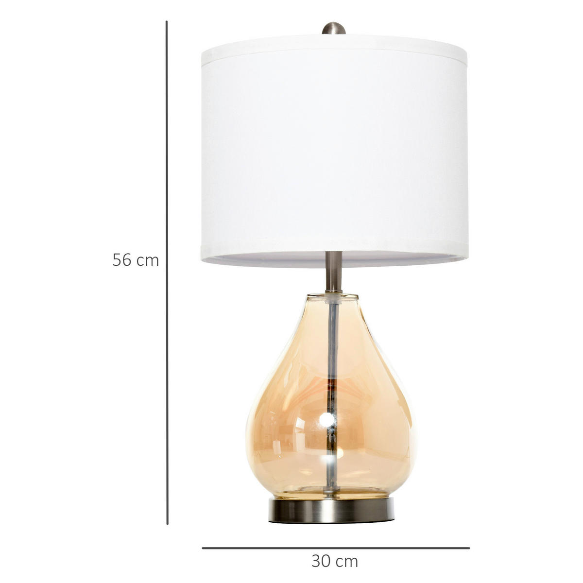 HOMCOM 2er-Tischleuchtenset B31-251 2er-Tischleuchtenset B31-251 - cremeweiß/goldgelb (30,00/56,00/30,00cm) - HOMCOM