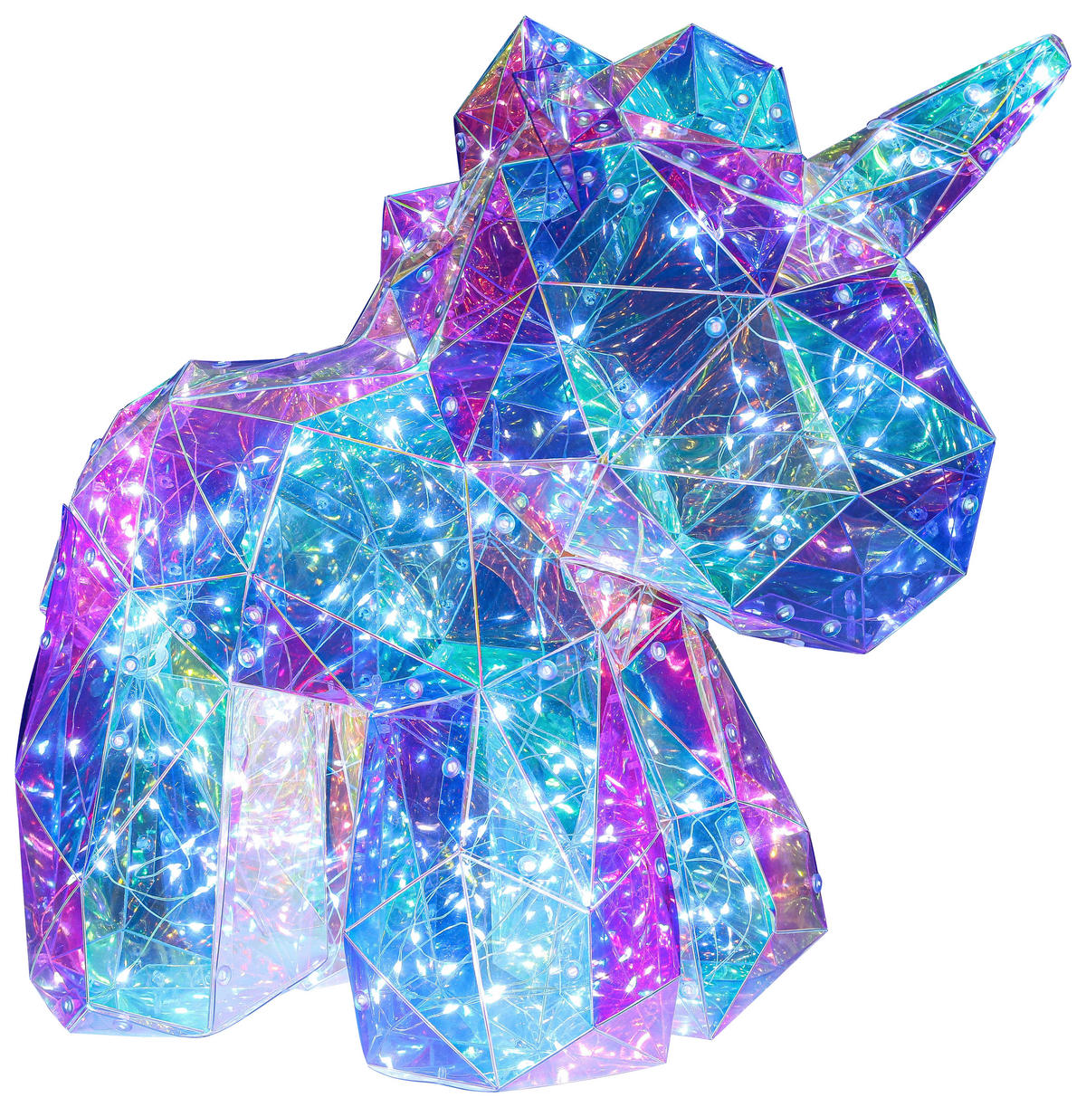 LED-Dekoleuchte transparent Kunststoff B/H/L: ca. 23x36x38 cm Einhorn - transparent (38,00/23,00/36,00cm)