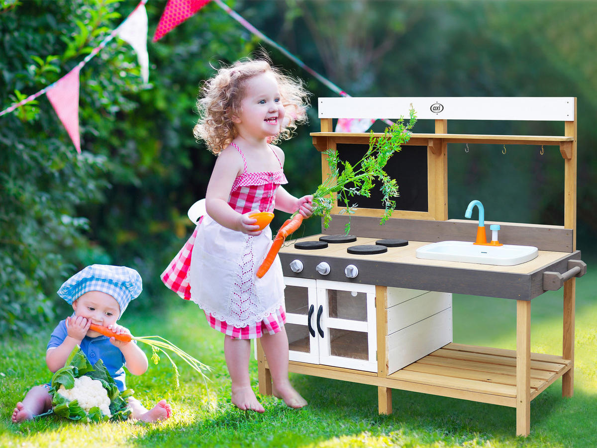 AXI Spielküchen Rosa braun B/H/L: ca. 75x100x40 cm Rosa - braun/weiß (40,00/75,00/100,00cm) - AXI