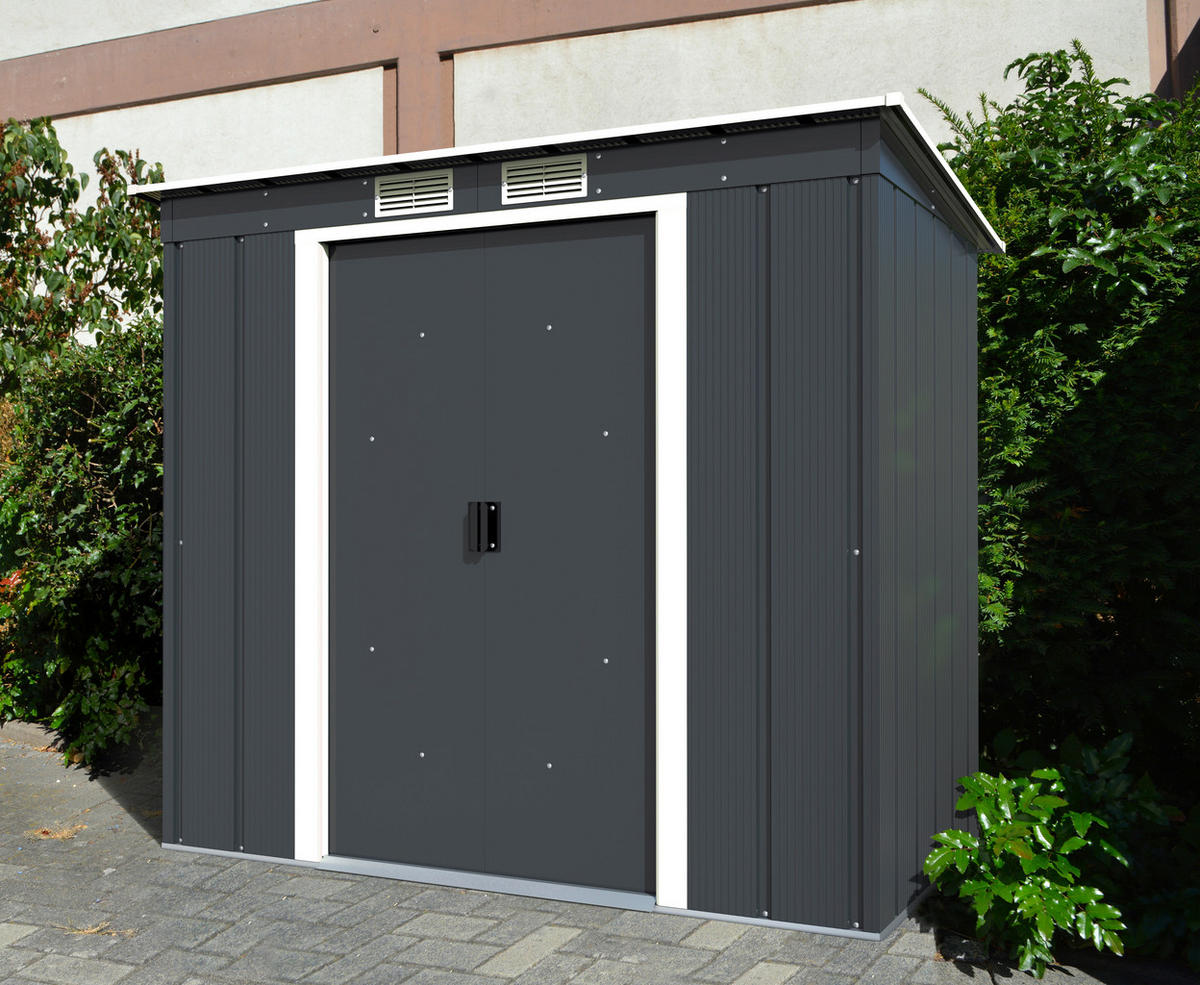 VCM Gartenhaus Pent Roof Eco 6x4 anthrazit B/H/T: ca. 203x176x123 cm Pent Roof Eco 6x4 - anthrazit (203,00/176,00/123,00cm) - VCM