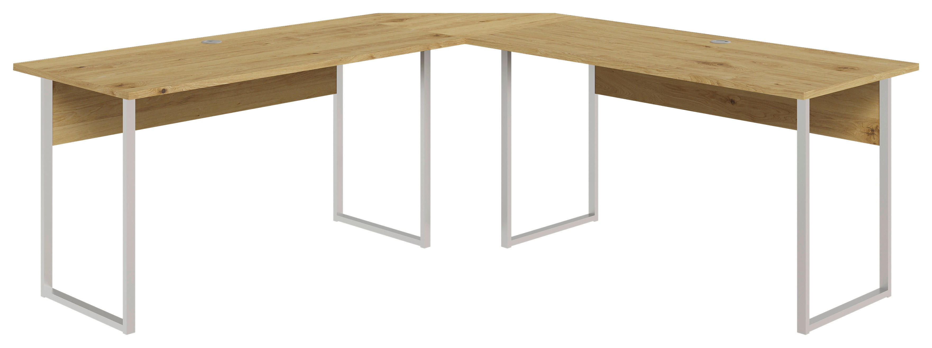 Winkelschreibtisch  Eiche Artisan Nachbildung weiß B/H/T: ca. 204x74x204 cm Princeton_Winkelschreibtisch - Eiche/weiß (204,00/74,00/204,00cm)
