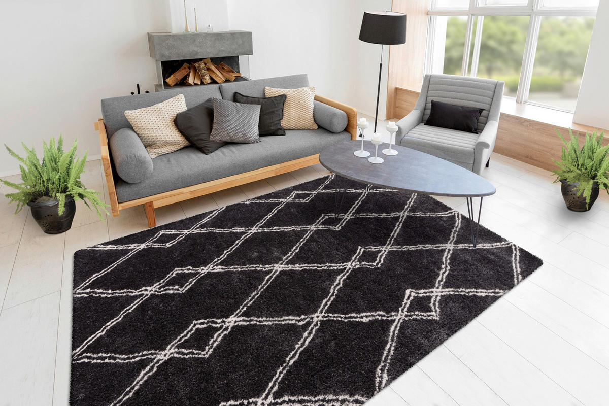 360Living Teppich anthrazit B/L: ca. 80x150 cm Teppich_Orlando 100 80 x 150cm - anthrazit (80,00/150,00cm) - 360Living