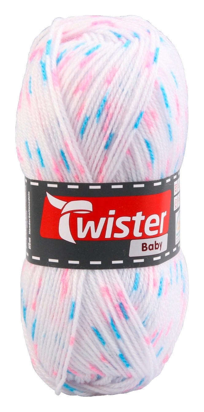 Handstrickgarn Twister Baby weiß L: ca. 21000 cm Twister Baby - weiß/Multi (21000,00cm) - Twister