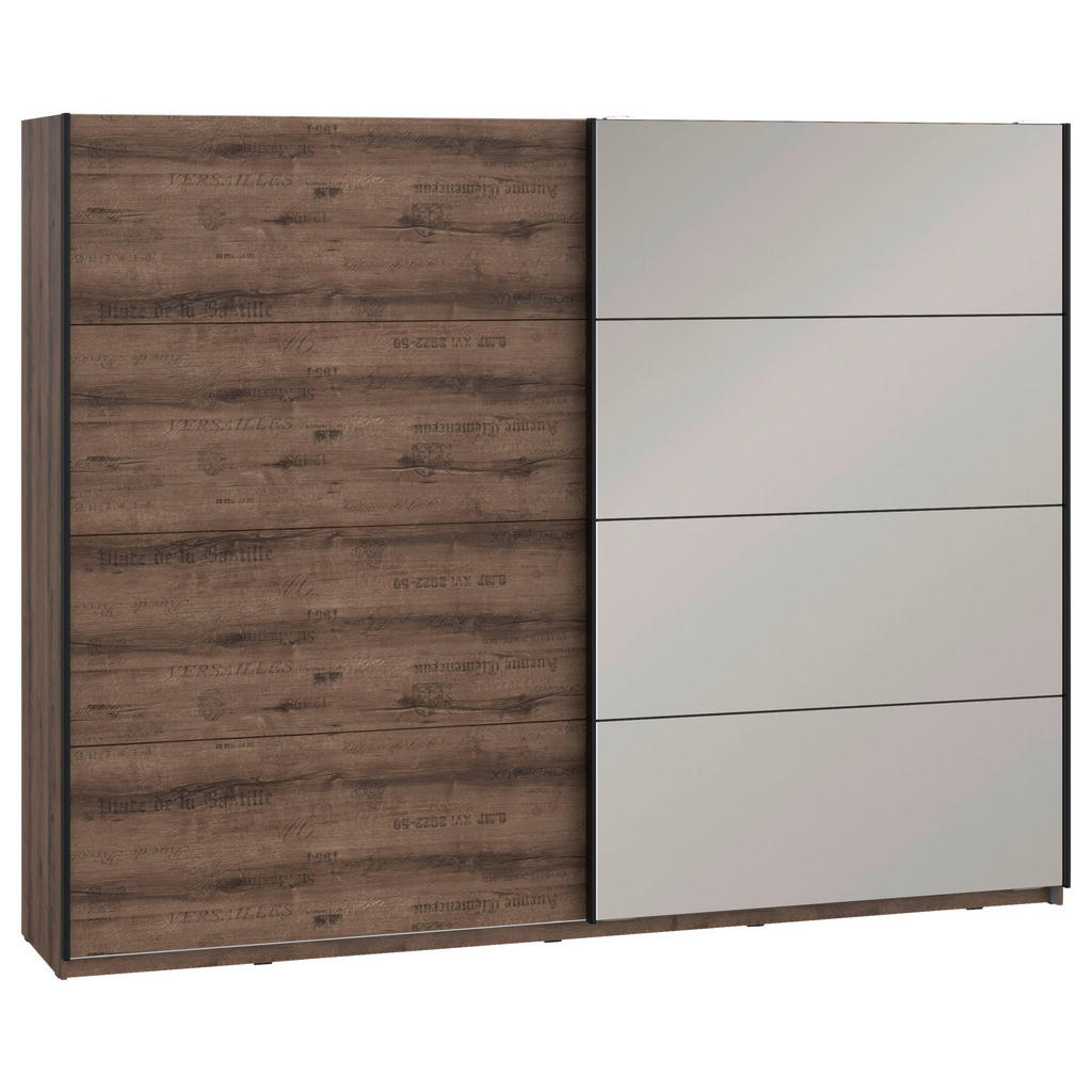 Thumbnail - Schwebetürenschrank schlamm Eiche Nachbildung B/H/T: ca. 269,9x209,7x61,2 cm