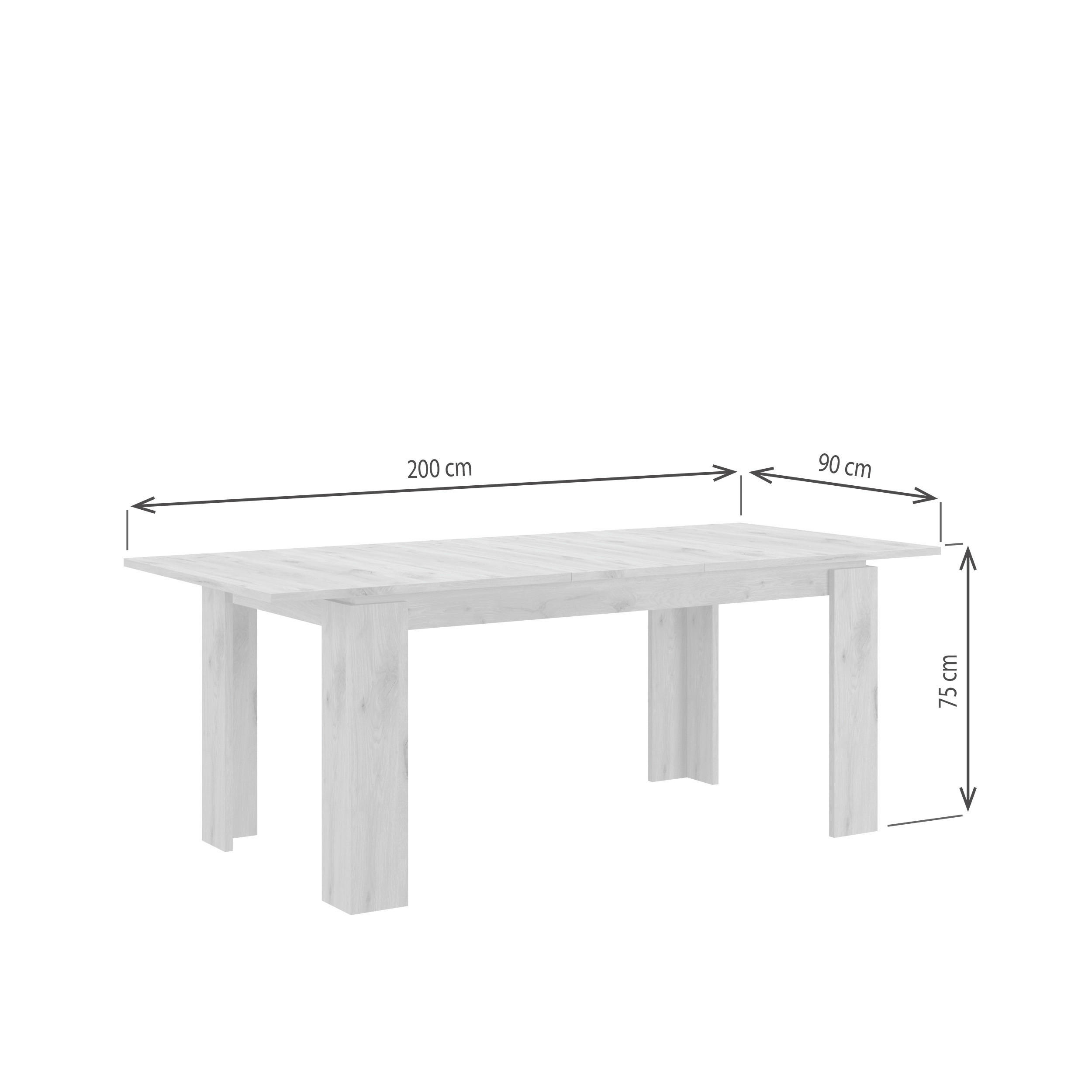 Esstisch Titan Rauchsilber Nachbildung B/H/L: ca. 90x76x200 cm Titan - (200,00/90,00/76,00cm) - xonox.home