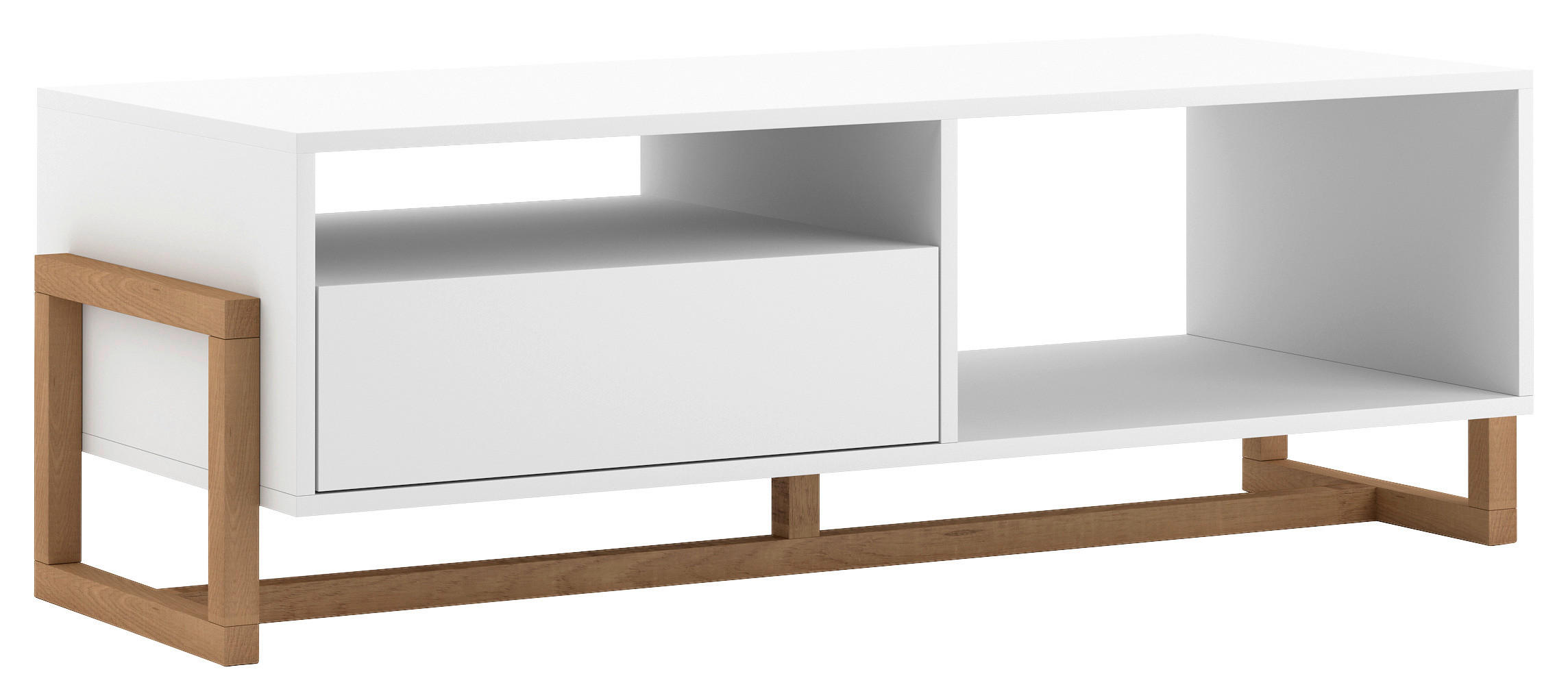 Couchtisch Oslo weiß matt Eiche Nachbildung B/H/T: ca. 119,2x41,3x50 cm Oslo - Eiche/weiß (119,20/41,30/50,00cm) - WIPMEB