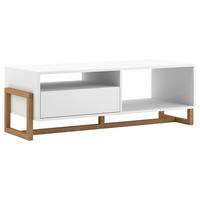 Couchtisch Oslo weiß matt Eiche Nachbildung B/H/T: ca. 119,2x41,3x50 cm Oslo - Eiche/weiß (119,20/41,30/50,00cm) - WIPMEB