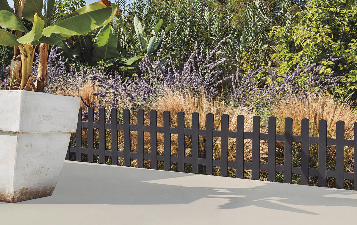NORTENE Klick-Zaun anthrazit Kunststoff B/H/L: ca. 35x8x55 cm Mini-Zaun_Clickfence_5erPack - anthrazit (55,00/35,00/8,00cm) - NORTENE