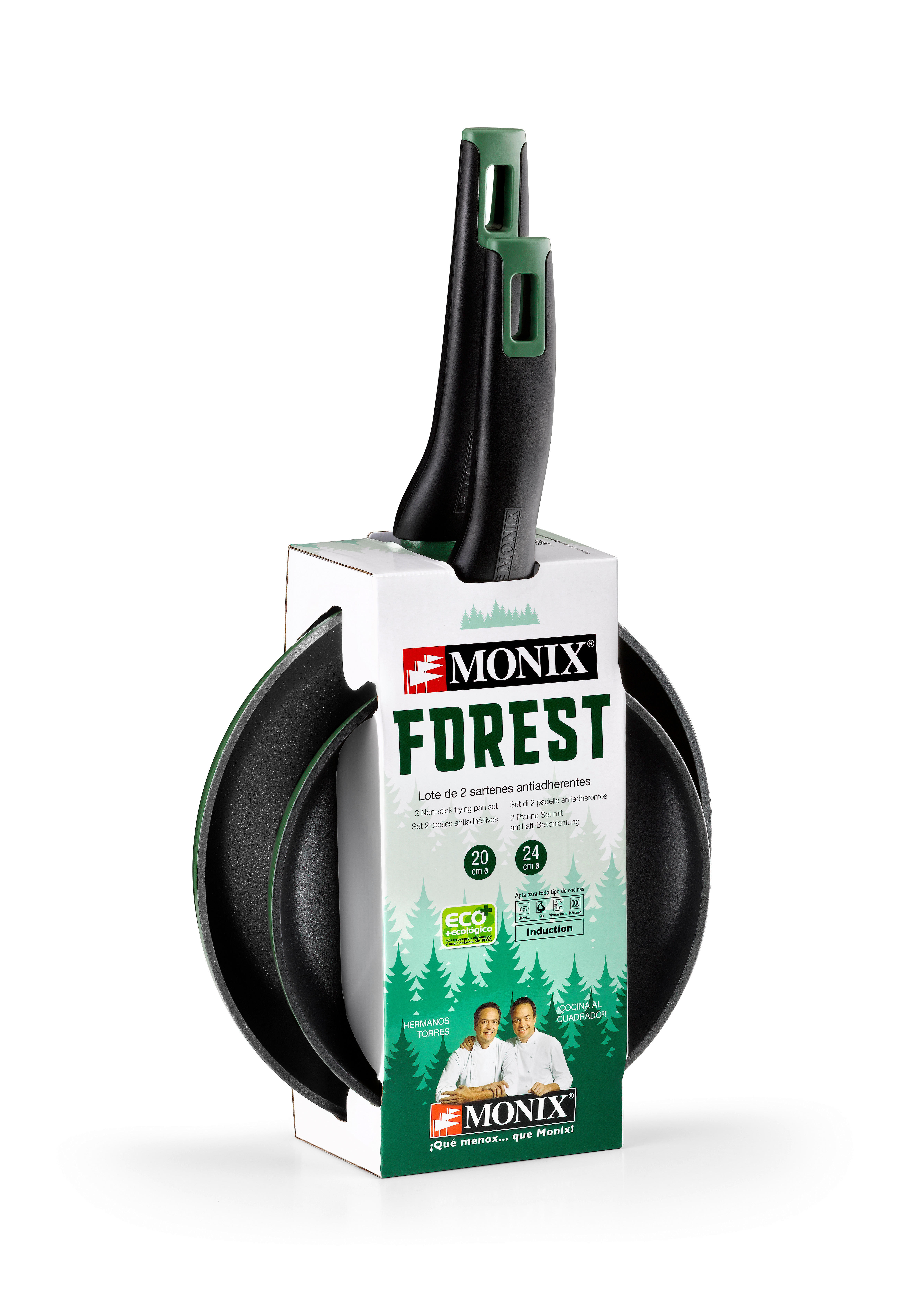 Monix Pfannenset FOREST schwarz Aluminium 2 tlg. FOREST - schwarz/grün - Monix