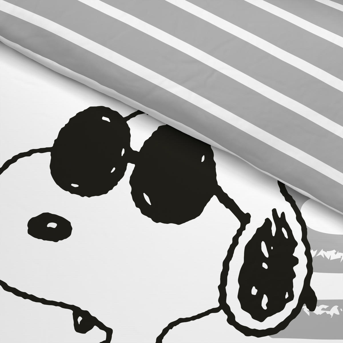 Microfaser Bettwäsche Bettwäsche Snoopy cool 135x200 - weiß/grau (135,00/200,00cm) - Snoopy