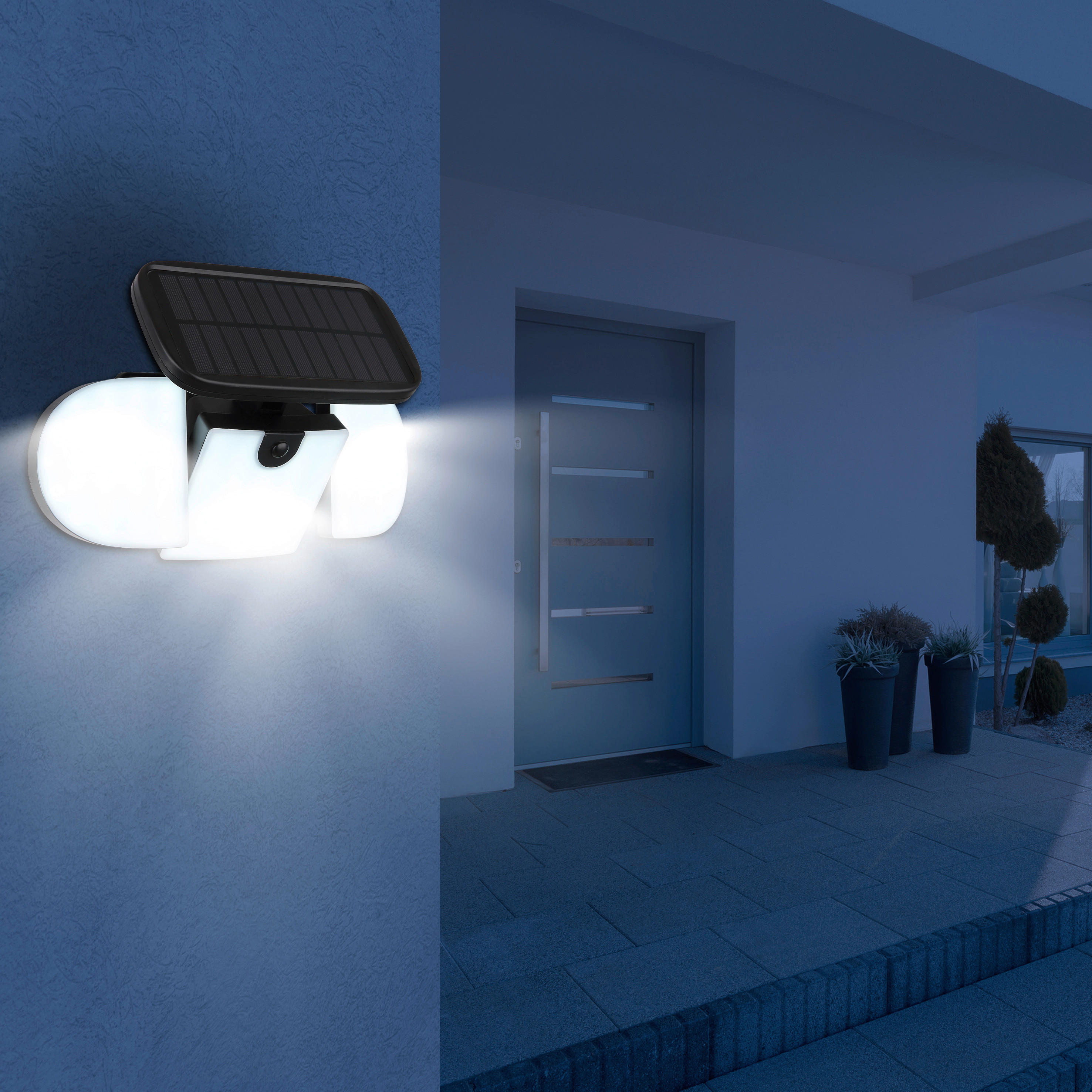 LED-Solarleuchte schwarz Kunststoff B/H: ca. 28x19,1 cm SOLAR - schwarz (28,00/19,10cm) - GLOBO