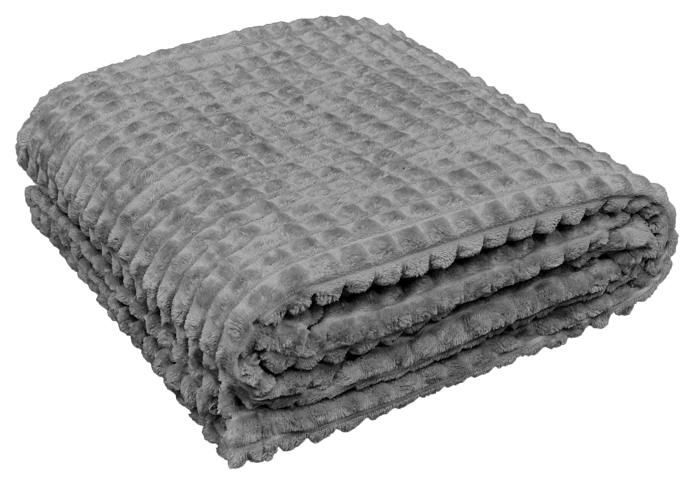 Flanelldecke Flanell Flanelldecke_Checks 140x190cm silb. - silber (140,00/190,00cm)