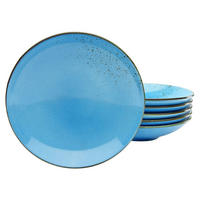 CreaTable Suppenteller NATURE COLLECTION blau Steinzeug D: ca. 22 cm NATURE COLLECTION - blau (22,00cm) - CreaTable