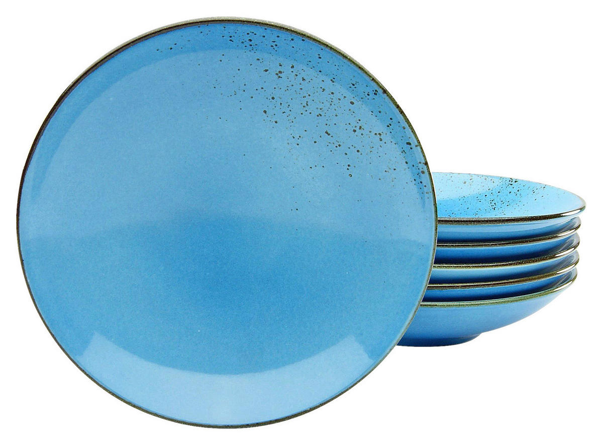 CreaTable Suppenteller NATURE COLLECTION blau Steinzeug D: ca. 22 cm NATURE COLLECTION - blau (22,00cm) - CreaTable