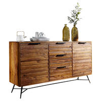 Sideboard natur schwarz B/H/T: ca. 160x88x40 cm Sideboard - natur/schwarz (160,00/88,00/40,00cm) - Wohnling
