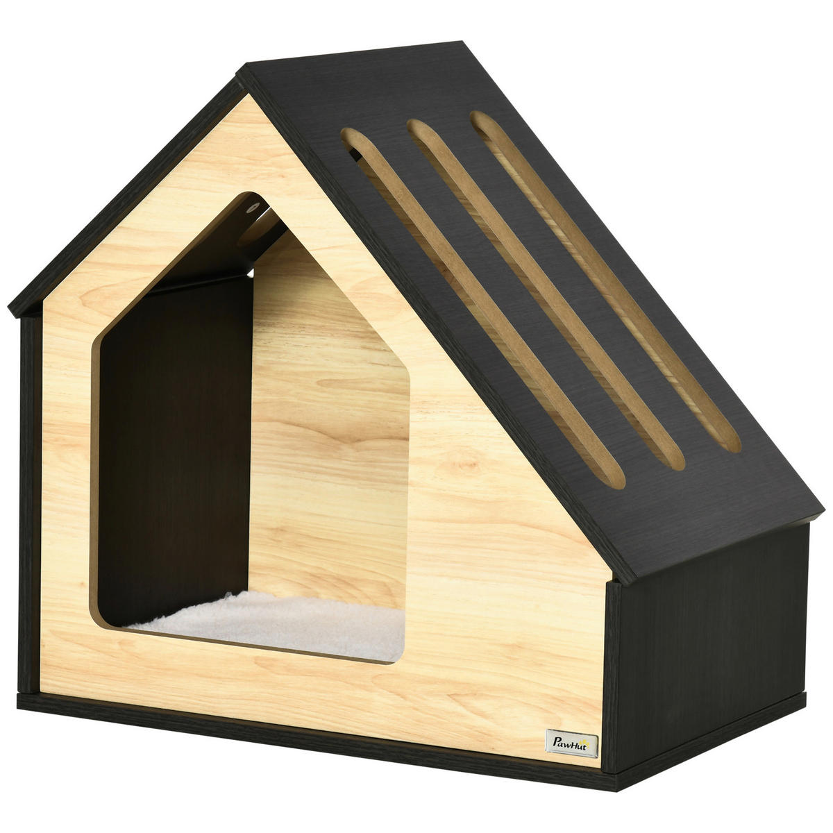 PawHut Hundehütte braun MDF B/H/L: ca. 40x59,2x60 cm Hundehütte - braun (60,00/40,00/59,20cm) - PawHut