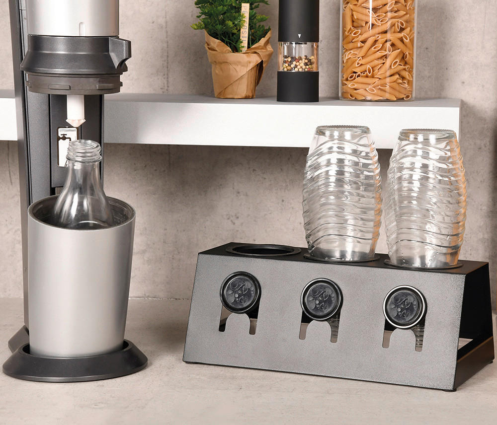Kesper Flaschenhalter schwarz Metall B/H/L: ca. 17x12x32 cm Flaschenhalter - schwarz (32,00/17,00/12,00cm) - Kesper