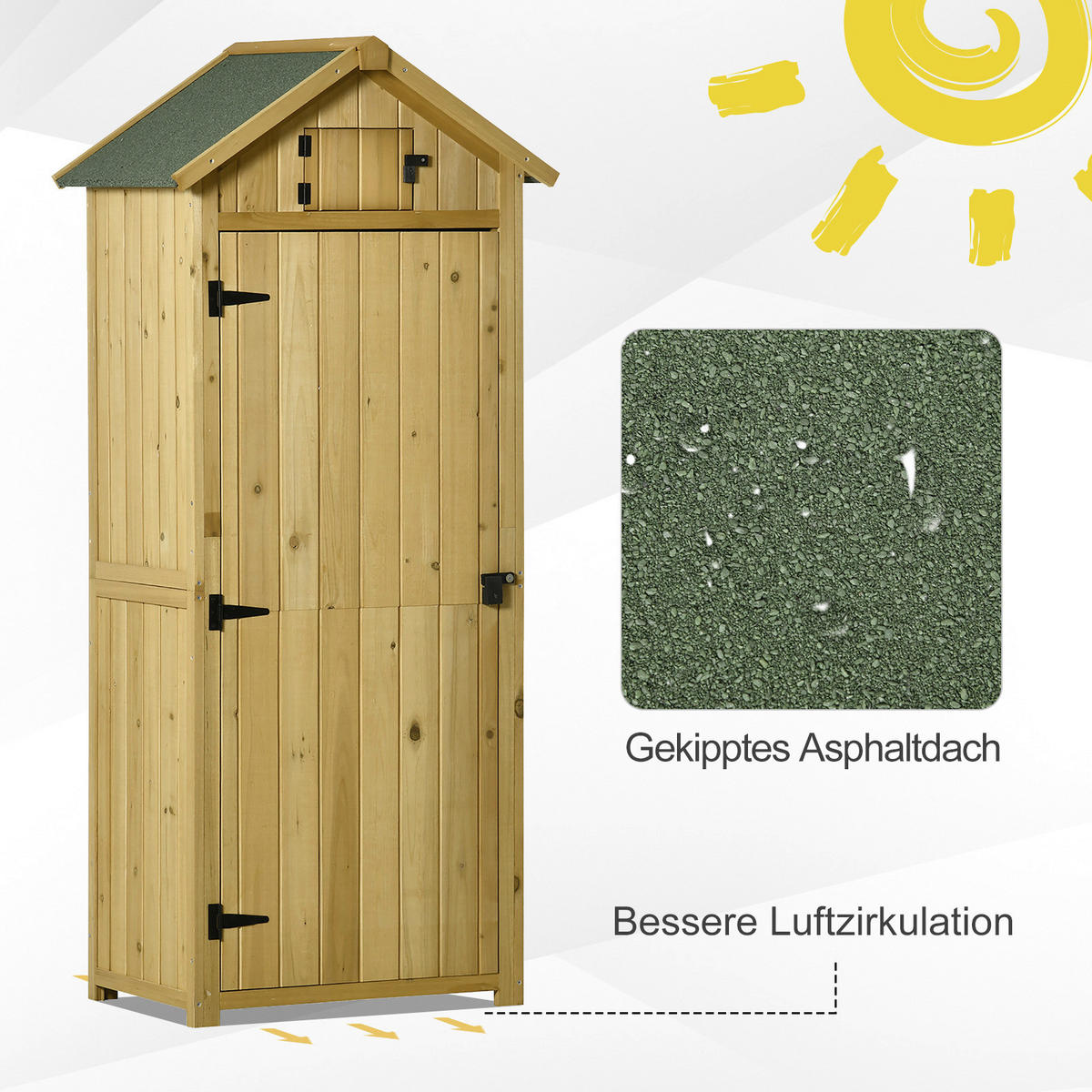 Outsunny Gartenhaus natur B/H/L: ca. 542x179x77 cm Gartenhaus - natur (77,00/542,00/179,00cm) - Outsunny