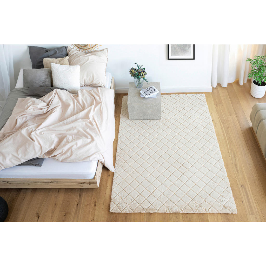 Thumbnail - Padiro Hochflorteppich Imala 125 creme B/H/L: ca. 160x3x230 cm