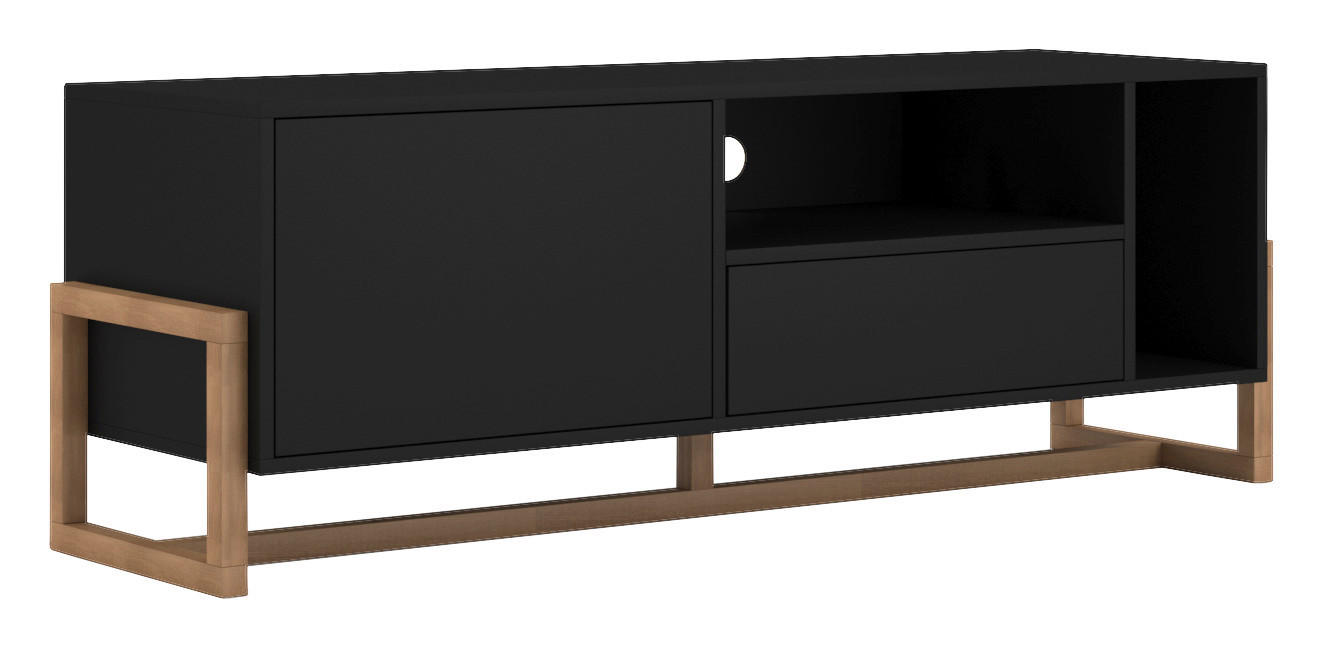 TV-Board Oslo schwarz matt B/H/T: ca. 139,2x48,9x42 cm günstig online kaufen