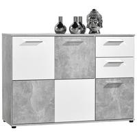 Kommode Zero Beton Optik weiß B/H/T: ca. 117x82x39 cm Zero - weiß (117,00/82,00/39,00cm)