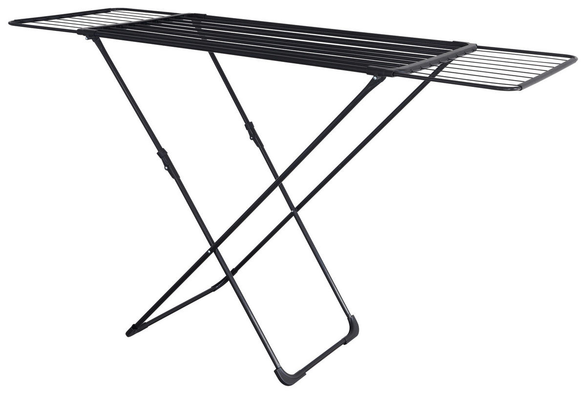Flügelwäschetrockner silber Teleskop-Wäschetrockner - schwarz/silber (133,00/55,00/4,00cm)
