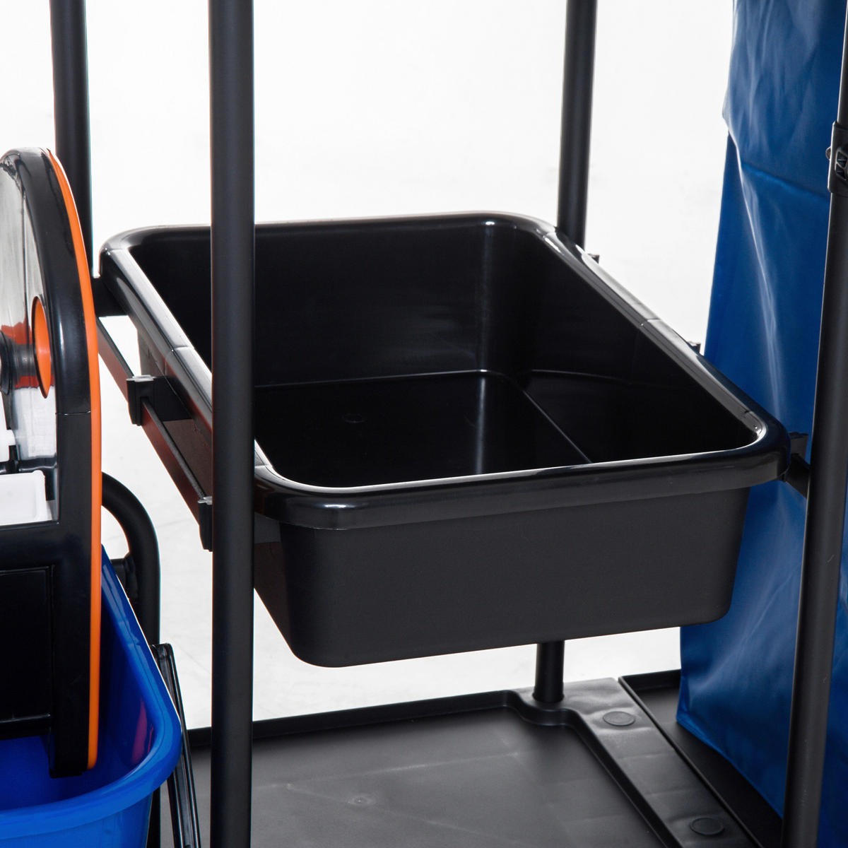 HOMCOM Putzwagen schwarz Metall B/H/L: ca. 63x103x111 cm Putzwagen - blau/orange (111,00/63,00/103,00cm) - HOMCOM