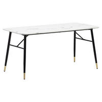 Esstisch weiß Marmor Optik B/H/T: ca. 120x76x60 cm Esstisch - weiß (120,00/76,00/60,00cm) - Wohnling