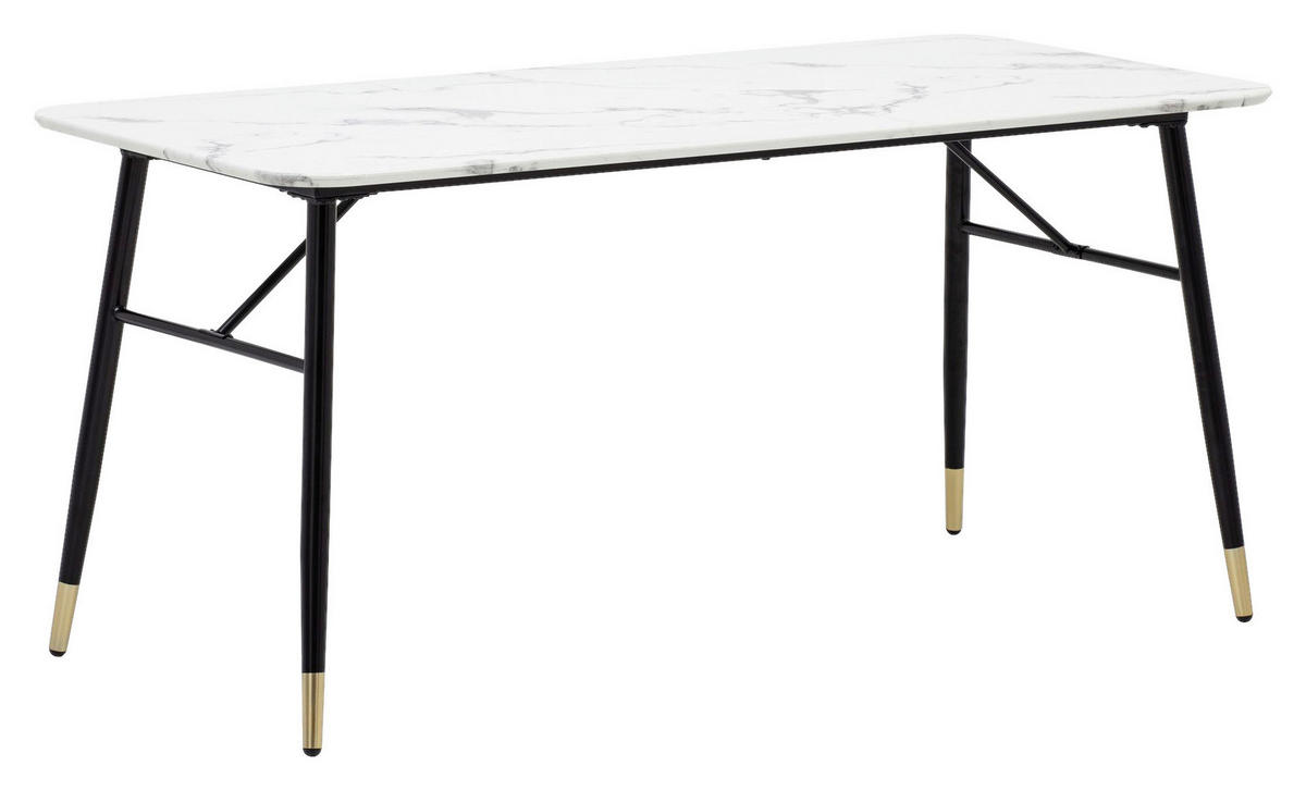 Esstisch weiß Marmor Optik B/H/T: ca. 120x76x60 cm Esstisch - weiß (120,00/76,00/60,00cm) - Wohnling