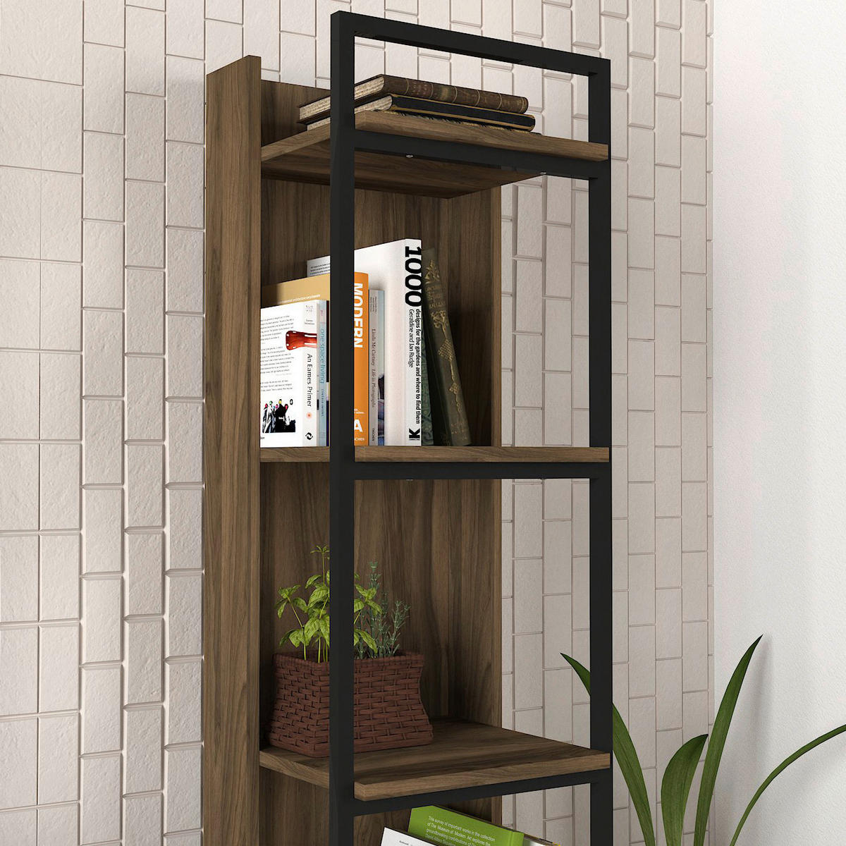 Regal Kelvin walnuss Nachbildung B/H/T: ca. 64x180x35 cm Kelvin - walnuss (64,00/180,00/35,00cm) - moebel17